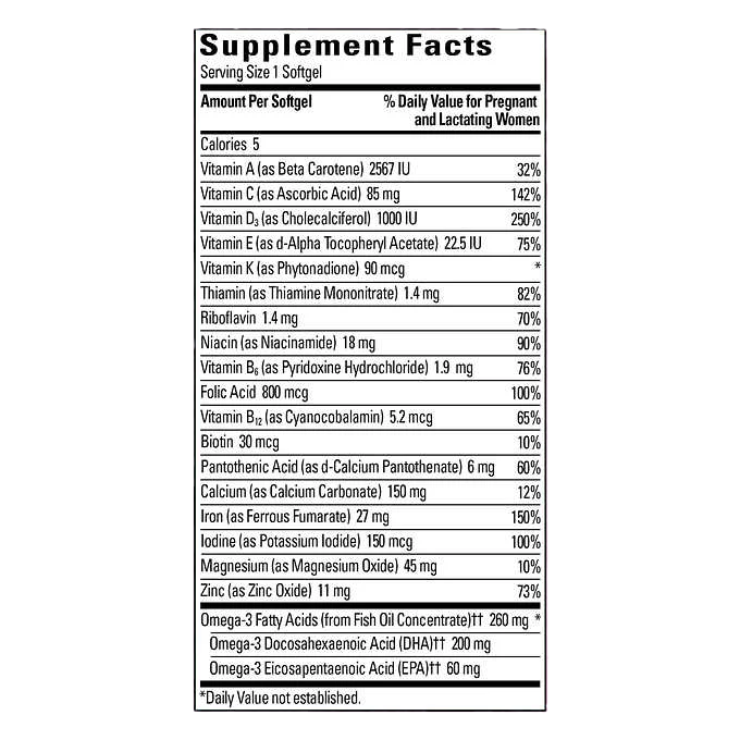 bb339e300b8f49056373a95e936cd823_062022105924.png Prenatal Multivitamin + 200 Мг DHA - 110 мягких капсул