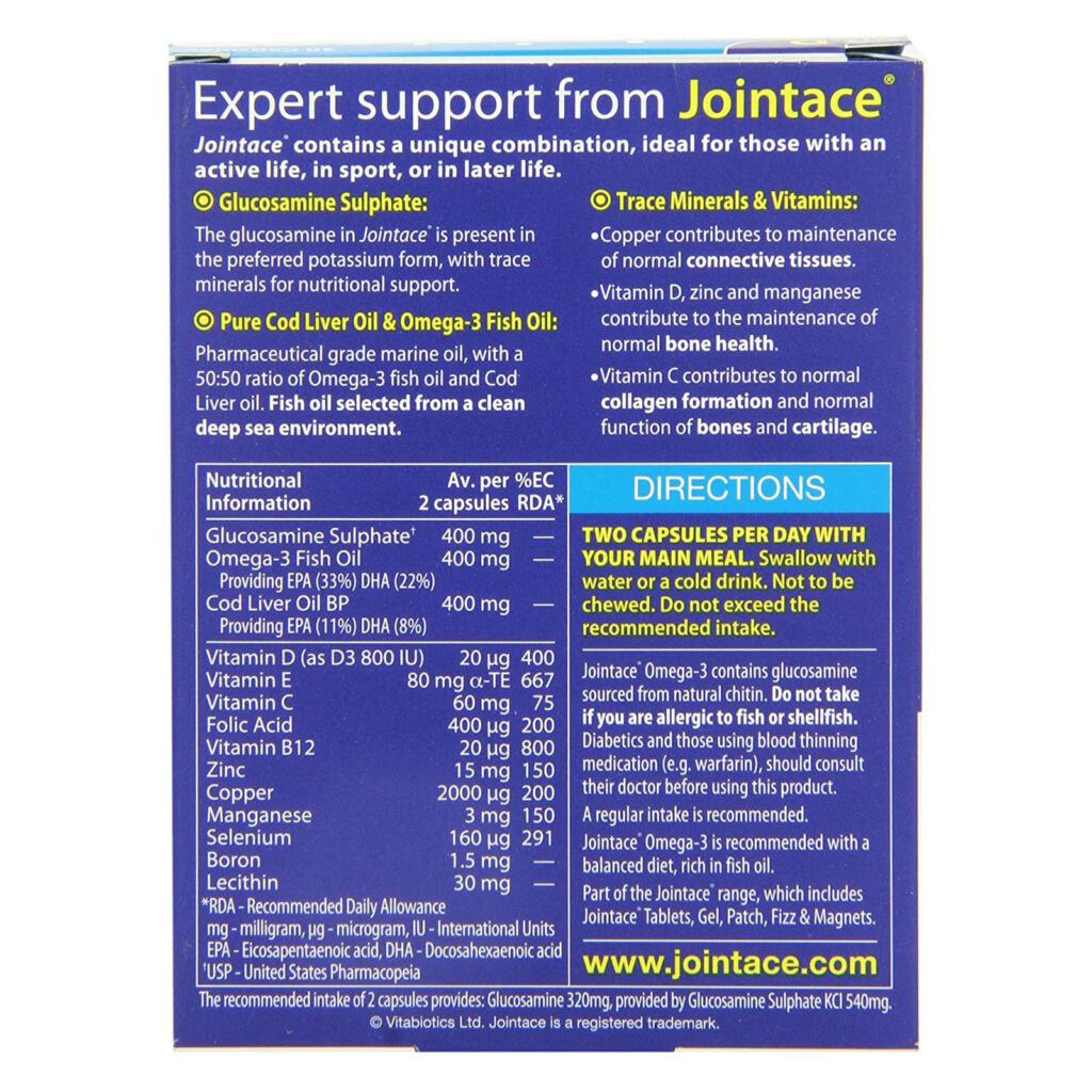 da4c5bcdd8a6f05c87fe611d05aa46c4_061622105025.jpeg Vitabiotics Jointace Омега 3 и глюкозамин, 30 капсул
