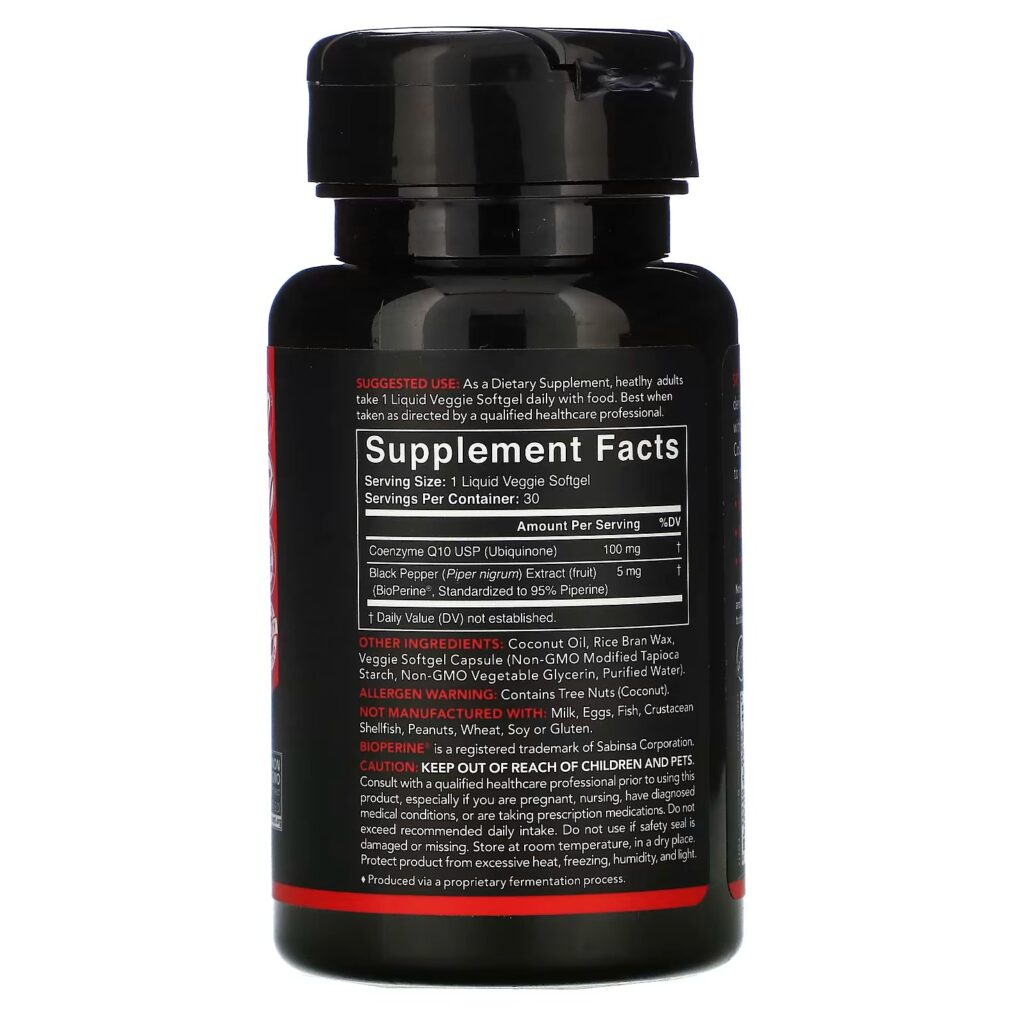 e54a9cb0494ebc9aa93ddebfd66fe5c7_061122000212.jpeg Sports Research, коэнзим Q10 с экстрактом BioPerine и кокосовым маслом, 100 мг, 30 вегетарианских мягких таблеток