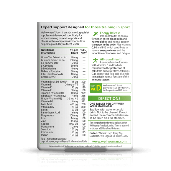 2d3e2ee12e434b776528040622e35a9f_070222150216.jpeg Vitabiotics - WellWoman Sport здоровье и спорт