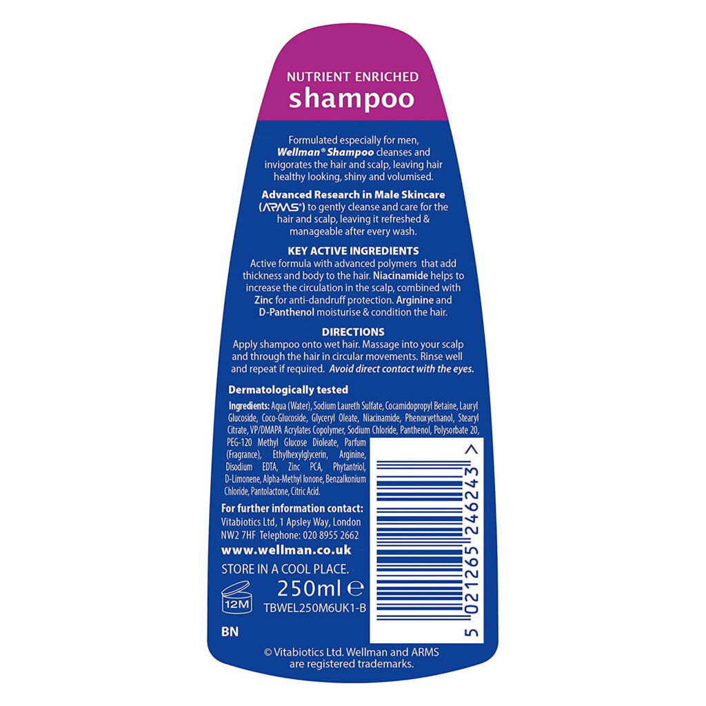 4e18c161ad51854048f11a39fb803b24_070222144052.jpeg Шампунь Vitabiotics Wellman - 250 мл