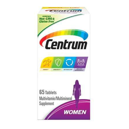 Centrum Multivitamins для женщин, мультивитаминная/мультиминеральная добавка с железом, витаминами D3, B и антиоксидантами - 65 шт.
