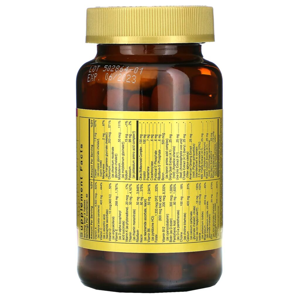 c7eb61169542183052eed0f3abc7e3e7_072622021156.jpeg Solgar, мультивитамины для женщин, 120 таблеток