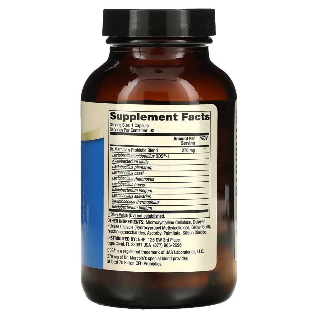 c3698fa5cea856f2d41ed7cce9e5b05f_081322021237.jpeg Dr. Mercola, Комплексные пробиотики, 70 млрд КОЕ, 90 капсул