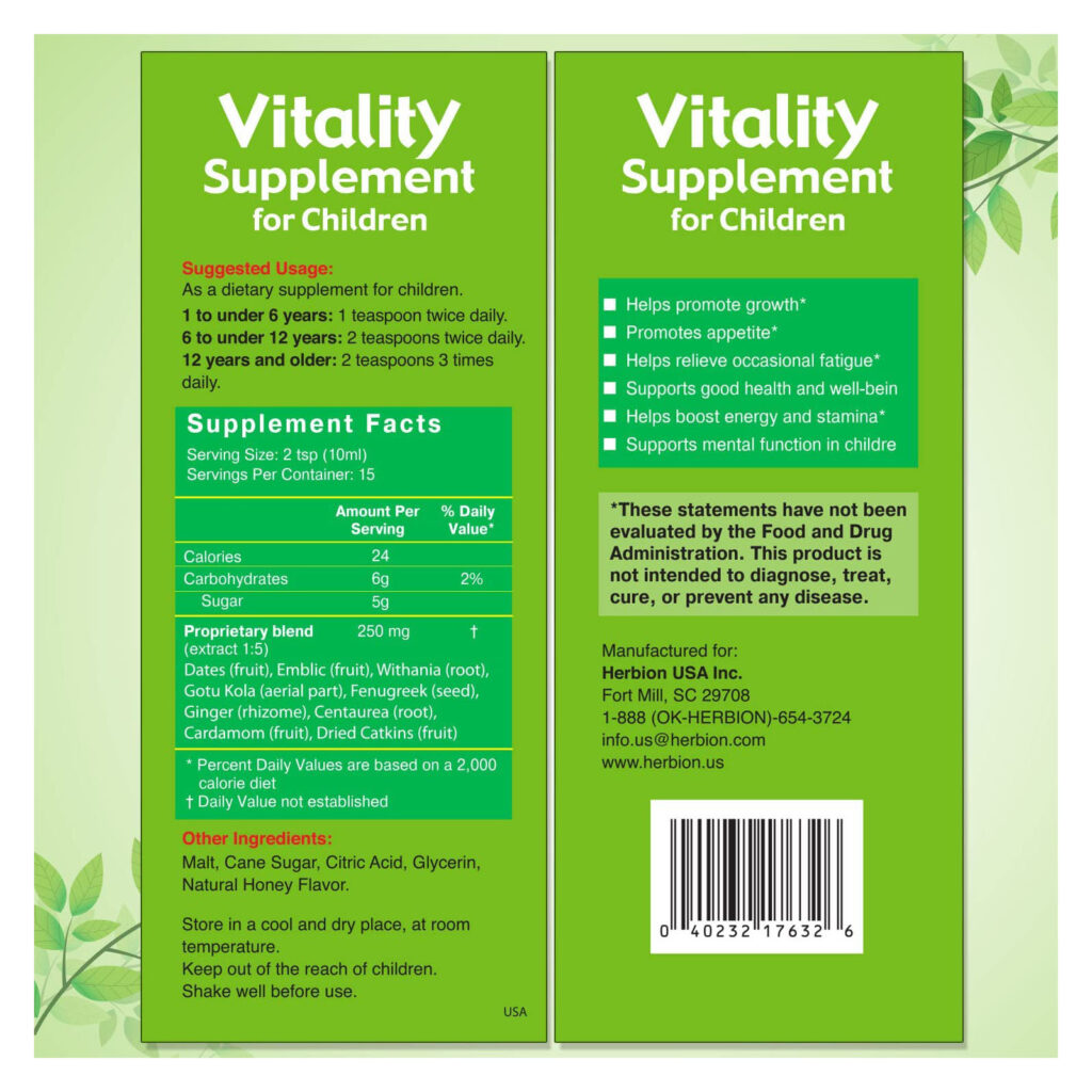 d2af569cececd0444d7e2b8dd9e3fe86_082222012013.jpeg Добавка для повышения жизненной силы для детей Herbion Naturals: способствует росту и аппетиту, снимает усталость, улучшает умственную и физическую работоспособность, повышает энергию, 5 жидких унций, для детей от 1 года