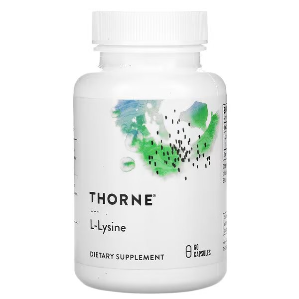 Thorne Research Lysine , L-лизин, 60 капсул