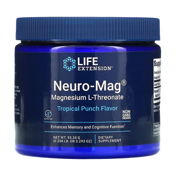 Life Extension, Neuro-Mag, магний L-треонат, вкус тропического пунша, 93,35 г