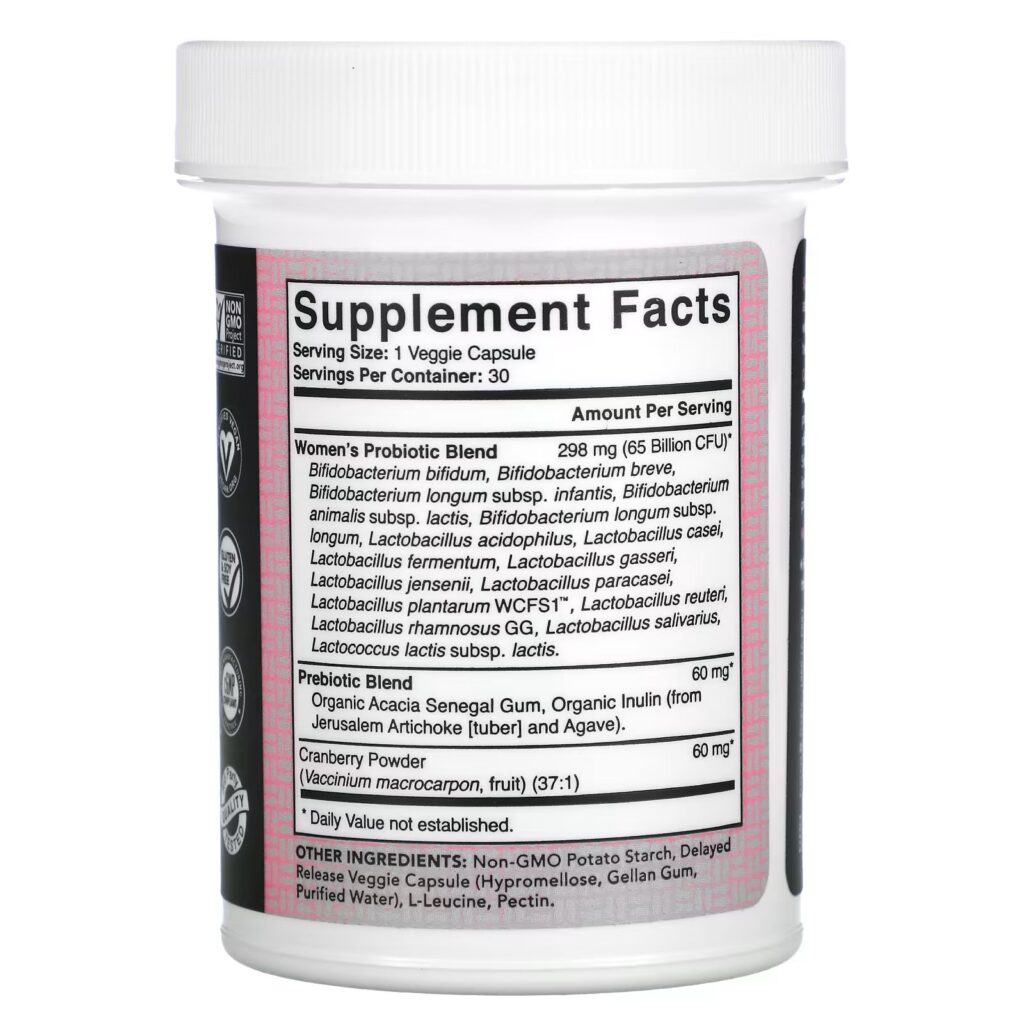 b930f33e88bec345f35a4ac65834163b_102322123814.jpeg Sports Research, Пробиотики для женщин, клюква и пребиотики, 30 растительных капсул с отсроченным высвобождением