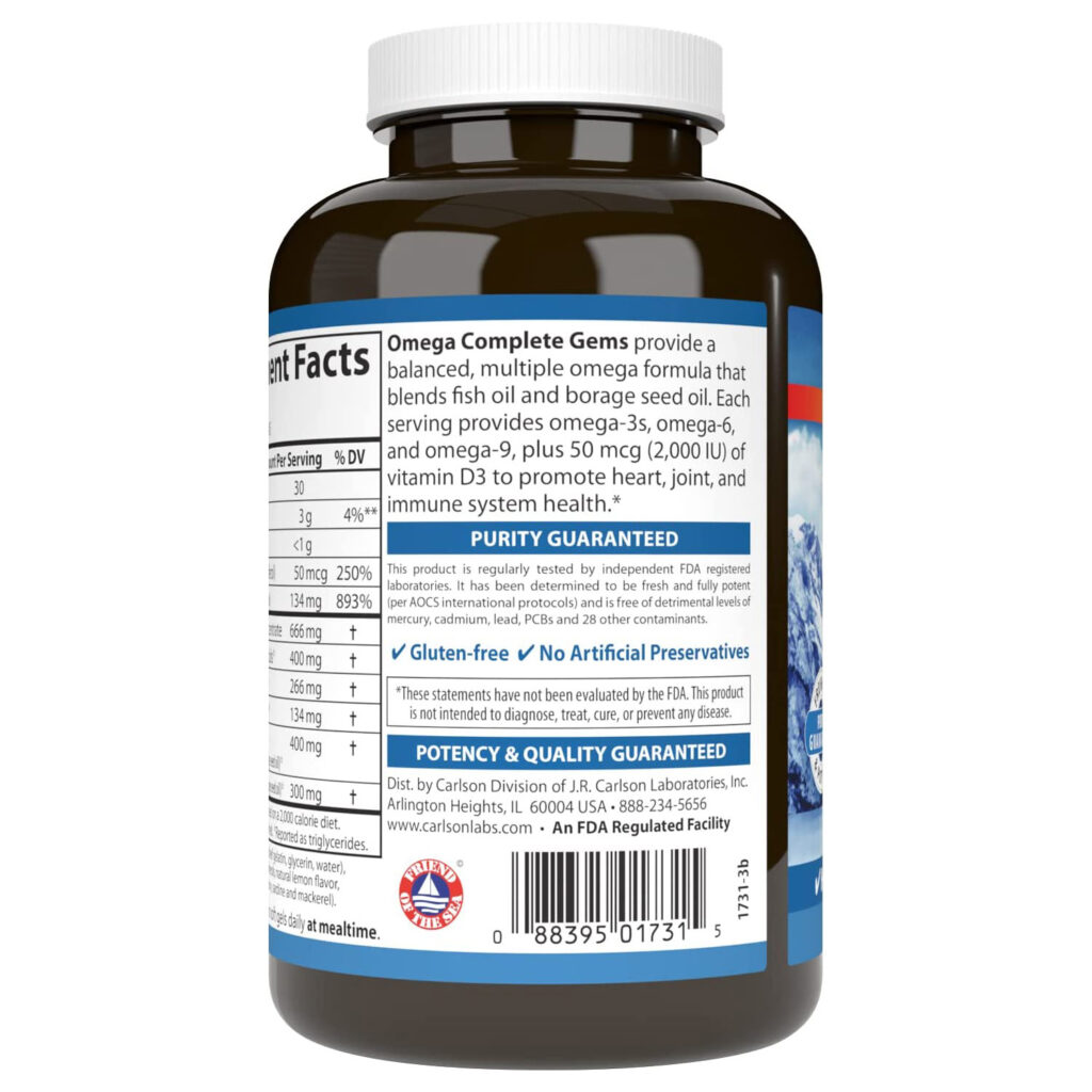 6a470b1cb7098f49161226044f6c6b58_120122000059.jpeg Carlson - Omega Complete Gems, Омега-3-6-9, пойманные в дикой природе, экологически чистые источники, здоровье сердца, поддержка функции суставов и иммунитета, 90 мягких таблеток