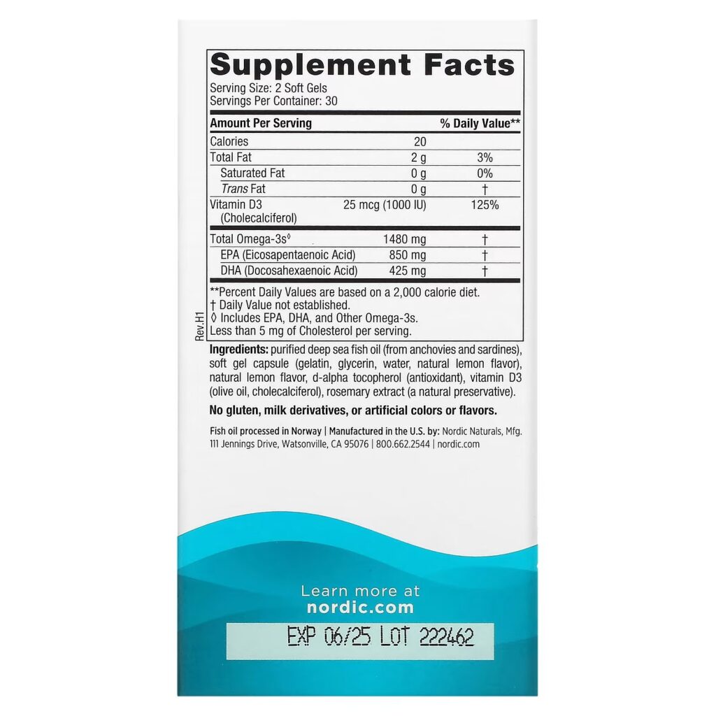 a462ff17bc5de78dda6861d2c4cf8cd8_121622011240.jpeg Nordic Naturals, Ultimate Omega Xtra, со вкусом лимона, 1280 мг, 60 капсул