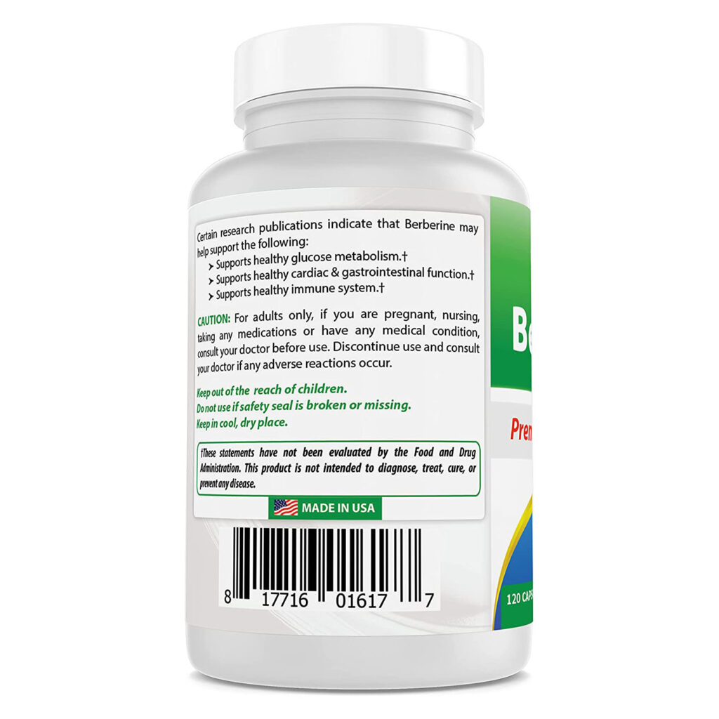 bce7fc2247103b2e8ed80127c2d60302_011023222800.jpeg Best Naturals Берберин 500 мг 120 капсул - поддерживает иммунную функцию, сердечно-сосудистую и желудочно-кишечную функцию (120 штук)