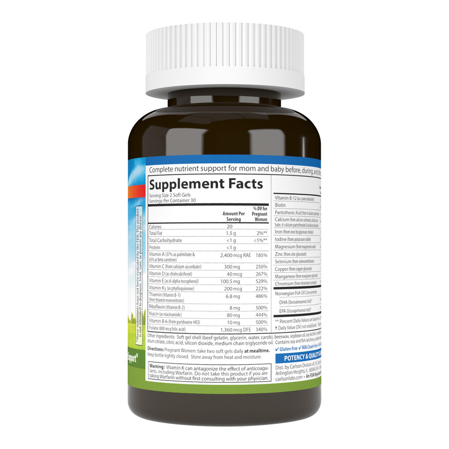 56a7bce02555f5b19c36306f31eeb2cb_030323105646.jpeg Carlson Labs, Пренатальные витамины с DHA и витамином D3