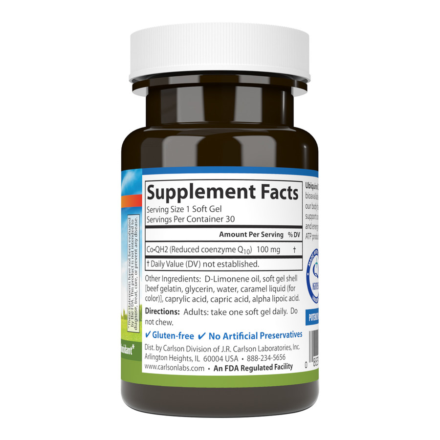 ab3936a565dd24a5cafeb4d83b8ce73a_031723171207.jpeg Carlson Labs CoQH Ubiquinol, 100 мг, 30 мягких капсул
