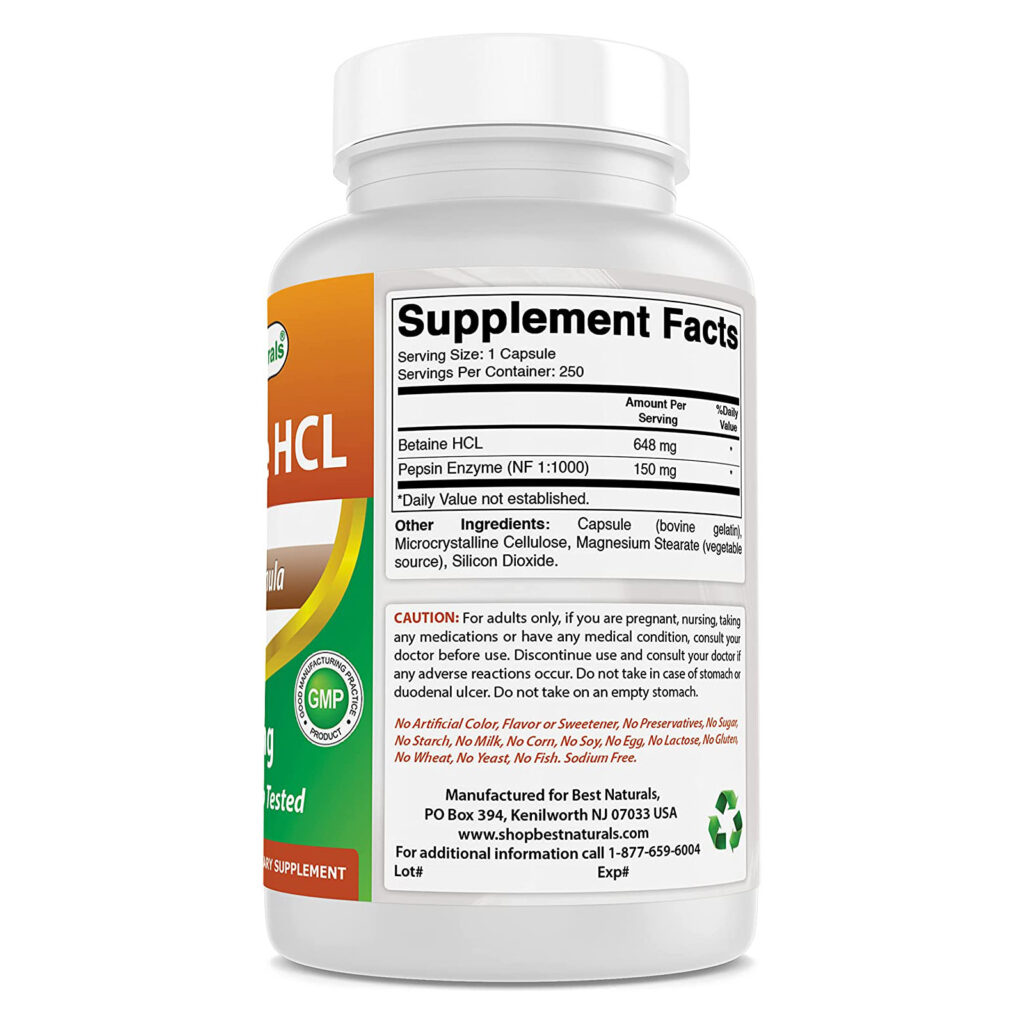 b1ebc67e395c340413e48c97b579a59f_031223221053.jpeg Best Naturals Бетаин HCL 648 мг 250 капсул