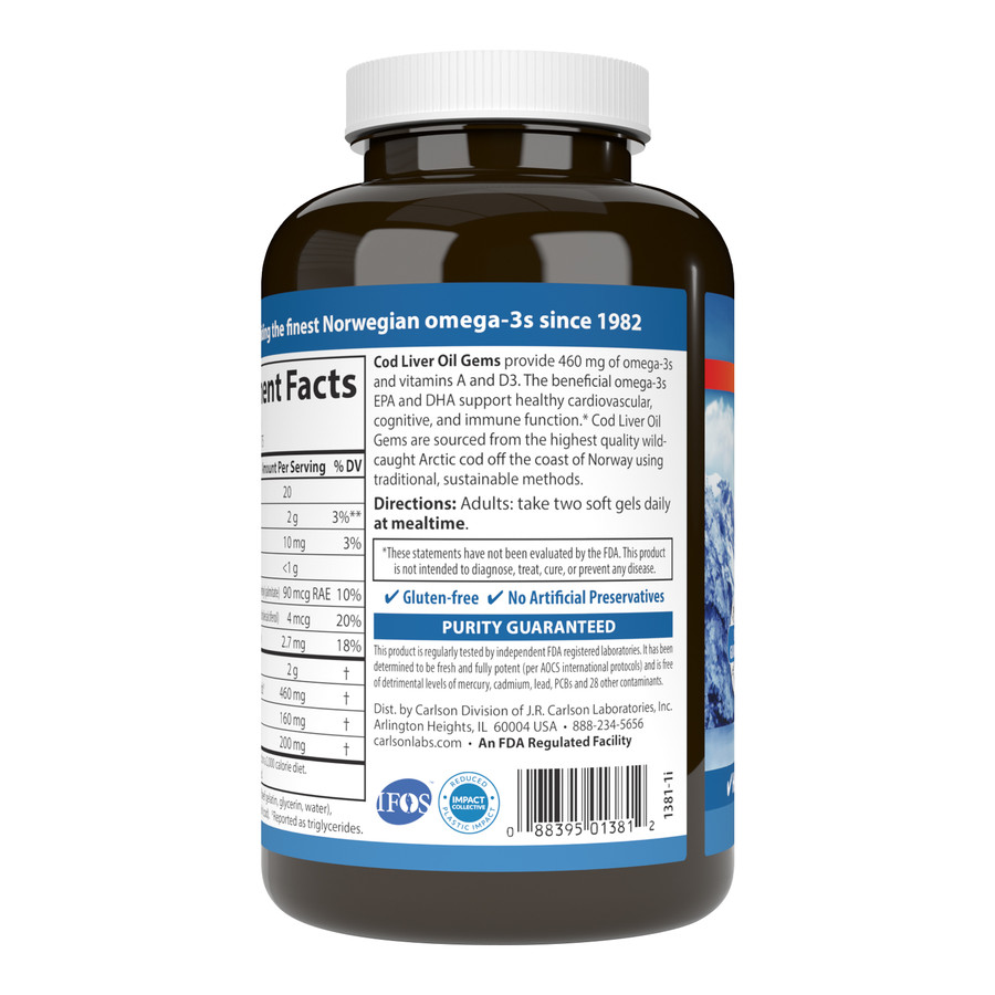 4c2210456d961ae764ad9d9cc154d430_040823030645.jpeg Carlson Labs Масло из печени трески, 150 + 30 мягких капсул