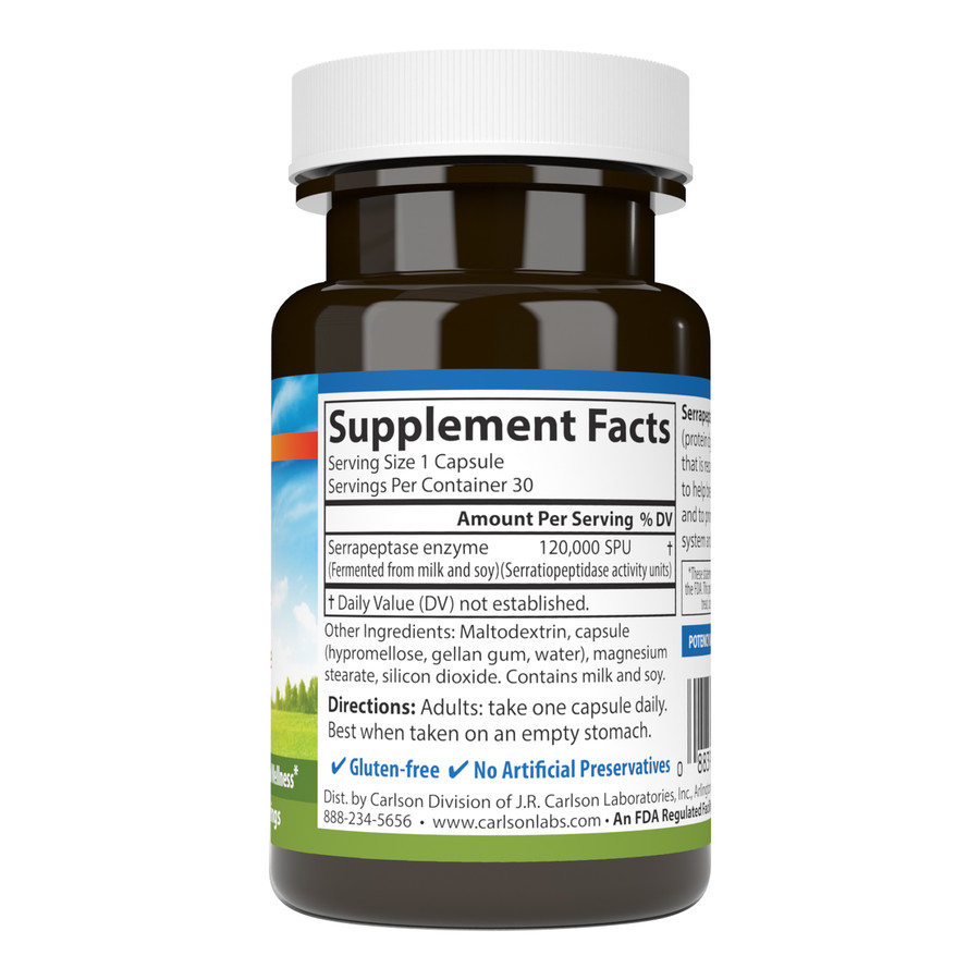6deed999d1aa8dc9e81034ea933f48dd_040823022312.jpeg Carlson Labs Серрапептаза, 30 вегетарианских капсул