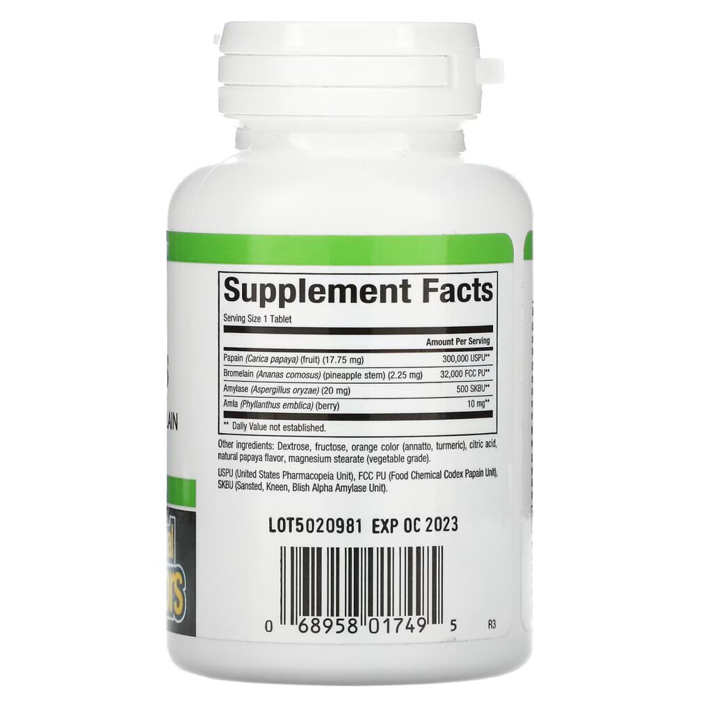 a83e79ef065e99a279d8faba98c53870_040823034055.jpeg Natural Factors, ферменты папайи с амилазой и бромелаином, 120 жевательных таблеток
