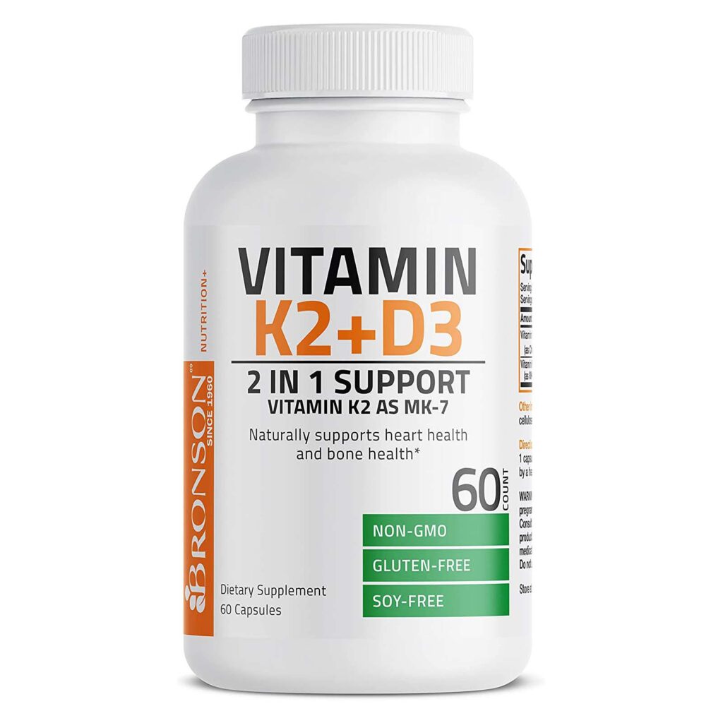 Bronson Витамин K2 (MK7) с добавкой D3, 60 капсул