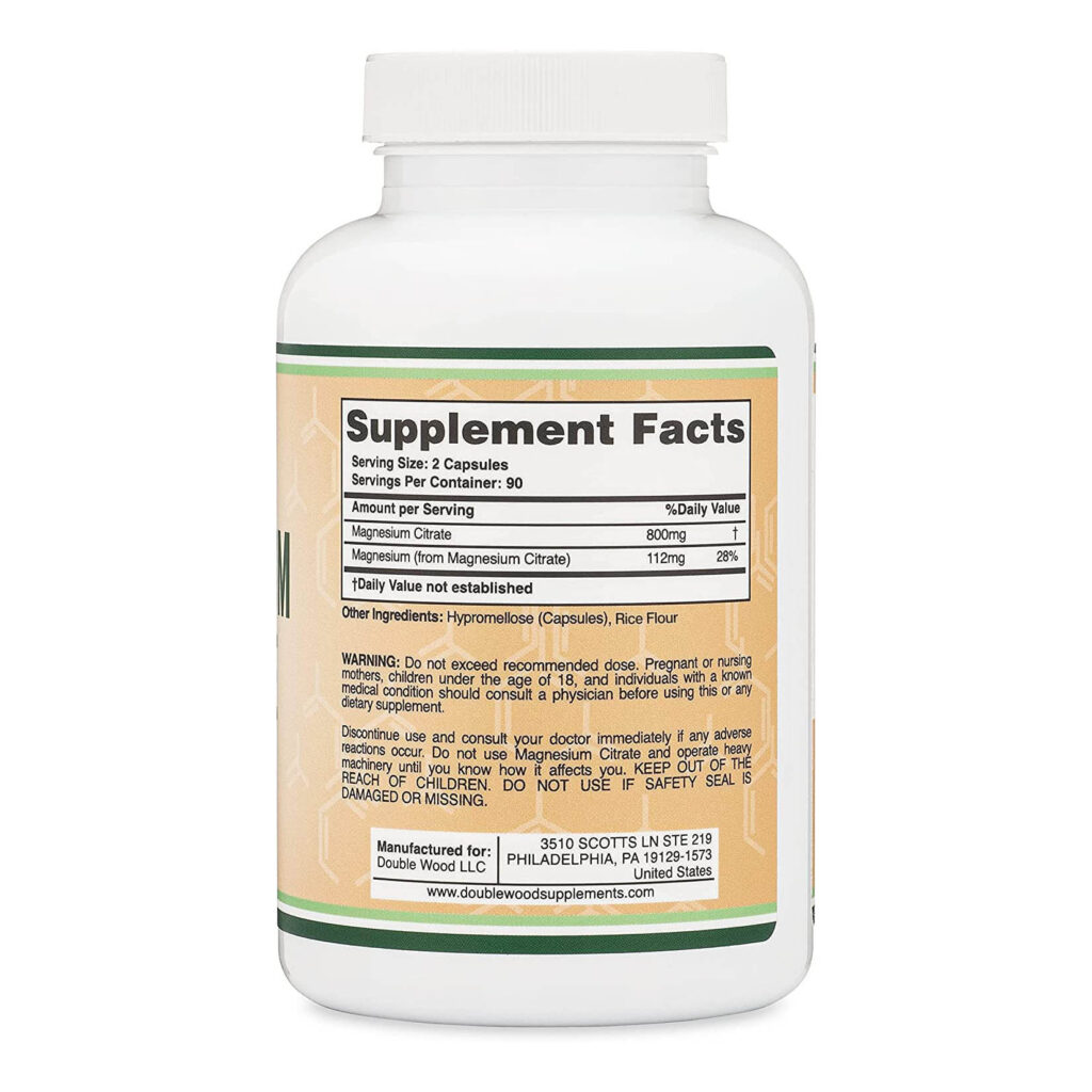 3486cb9aa8a88e3504ffba1d9c43f929_060323123721.jpeg Double Wood Цитрат магния 800 мг, 180 капсул ( 1 капсула 400 мг )