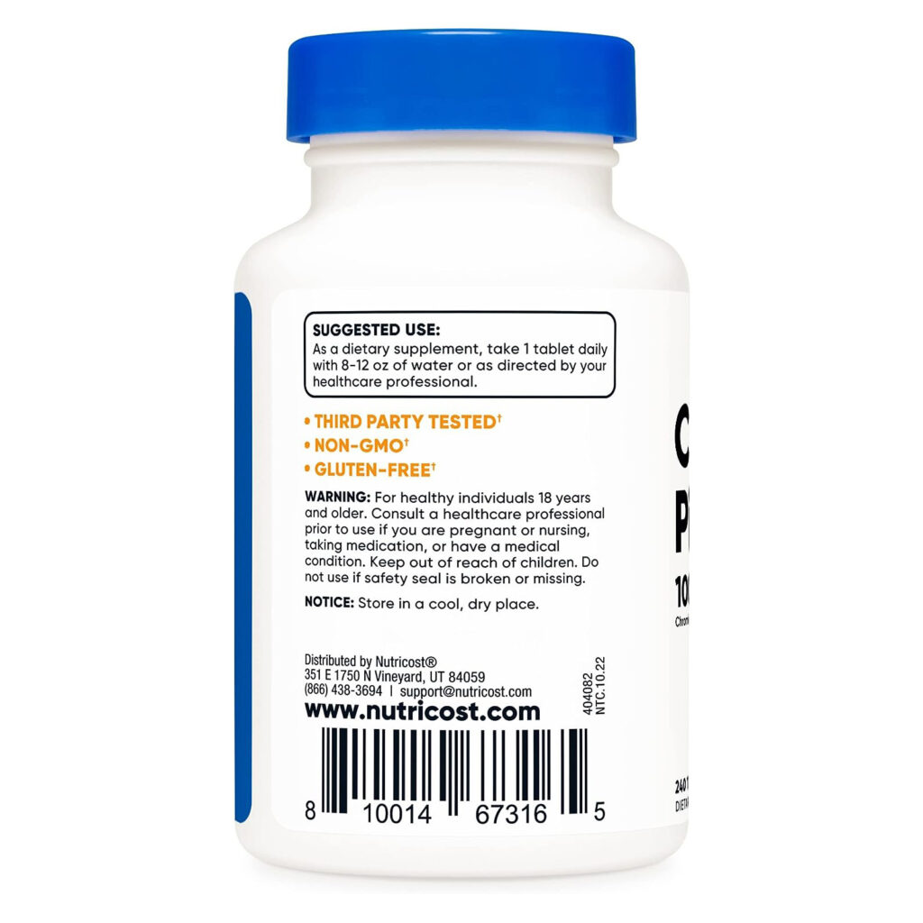 5e6cd68e863d207787933c3c10746602_081323013857.jpeg Nutricost Chromium 1000 мкг, 240 таблеток - без глютена, без ГМО