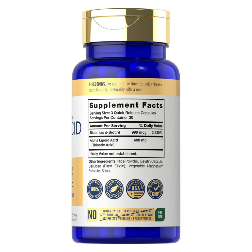 5b33187ca3759a78c1c3e1b149245b8e_110723014530.jpeg Carlyle Альфа-липоевая кислота 600 мг | Плюс оптимизатор биотина | 90 капсул | Добавка без ГМО и глютена