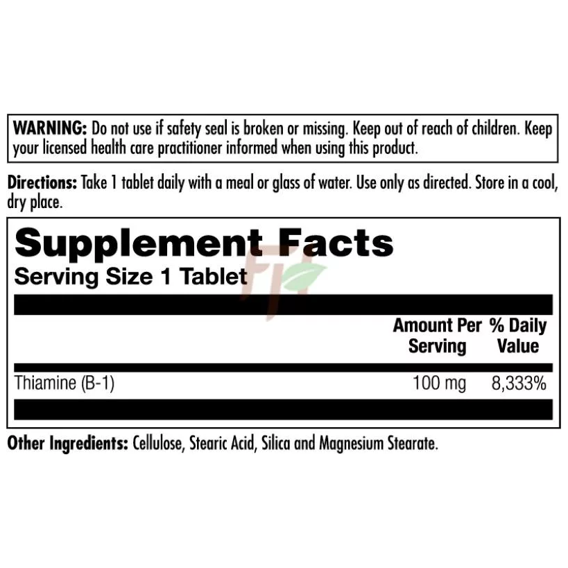 74ef0669b8cae9dd3d56be2d6aa59a44_121323003810.png KAL, Витамин В1, Тиамин, 100 мг, 100 таблеток) - Тиамин