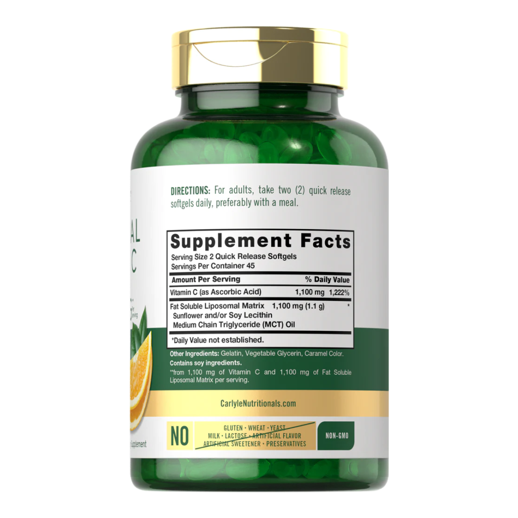 33ac47ea079f79b4e3c54cefebb3abe4_011224161544.png Carlyle Витамин С 2200 мг | 90 липосомальных мягких таблеток