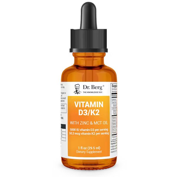 3e8d0132681ddf4ddc93e8d24bff33a3_012824004257.jpeg Dr. Berg - Витамин D3 и K2 с цинком и маслом MCT, 29.5 мл
