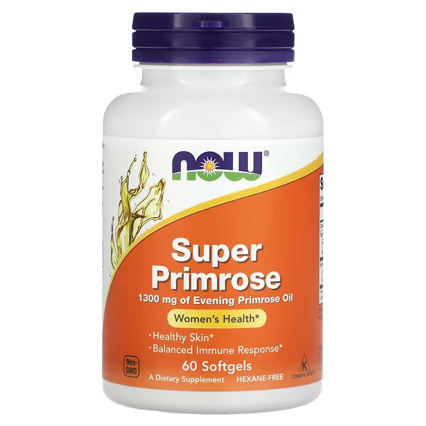 NOW Foods, Super Primrose, масло примулы, 1300 мг, 60 капсул