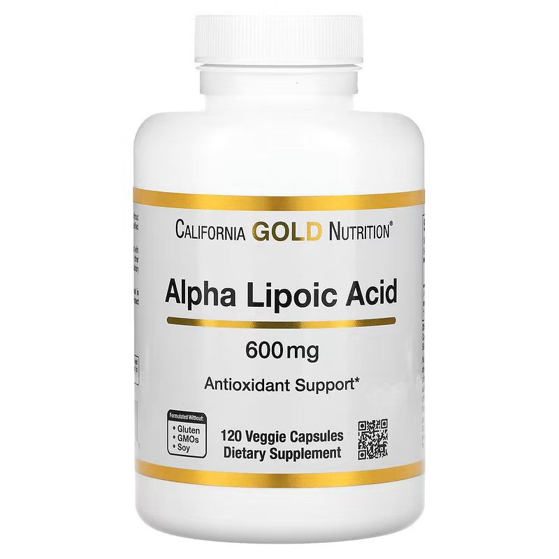 California Gold Nutrition, альфа-липоевая кислота, 600 мг, 120 растительных капсул