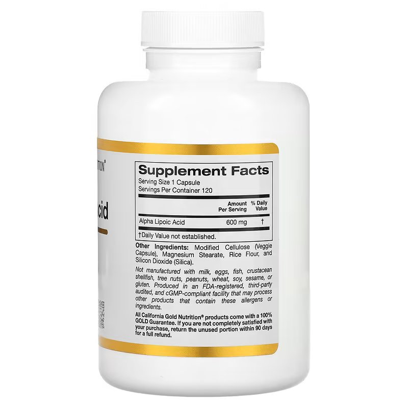 b19eb7e97a0af502669a3bb157dcc739_012824002800.jpeg California Gold Nutrition, альфа-липоевая кислота, 600 мг, 120 растительных капсул