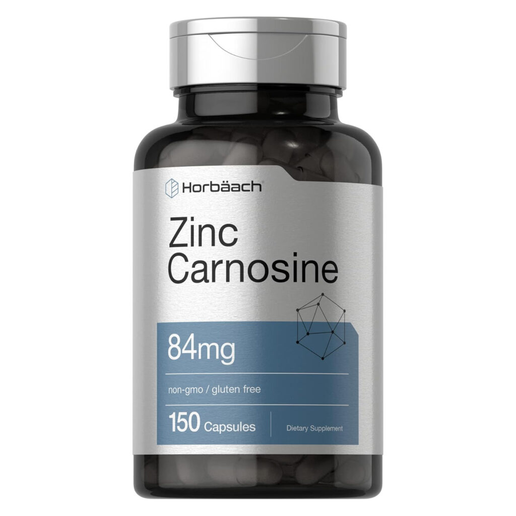 Horbaach Добавка цинк-карнозин | 84 мг на капсулу | 150 граф | Без ГМО и глютена