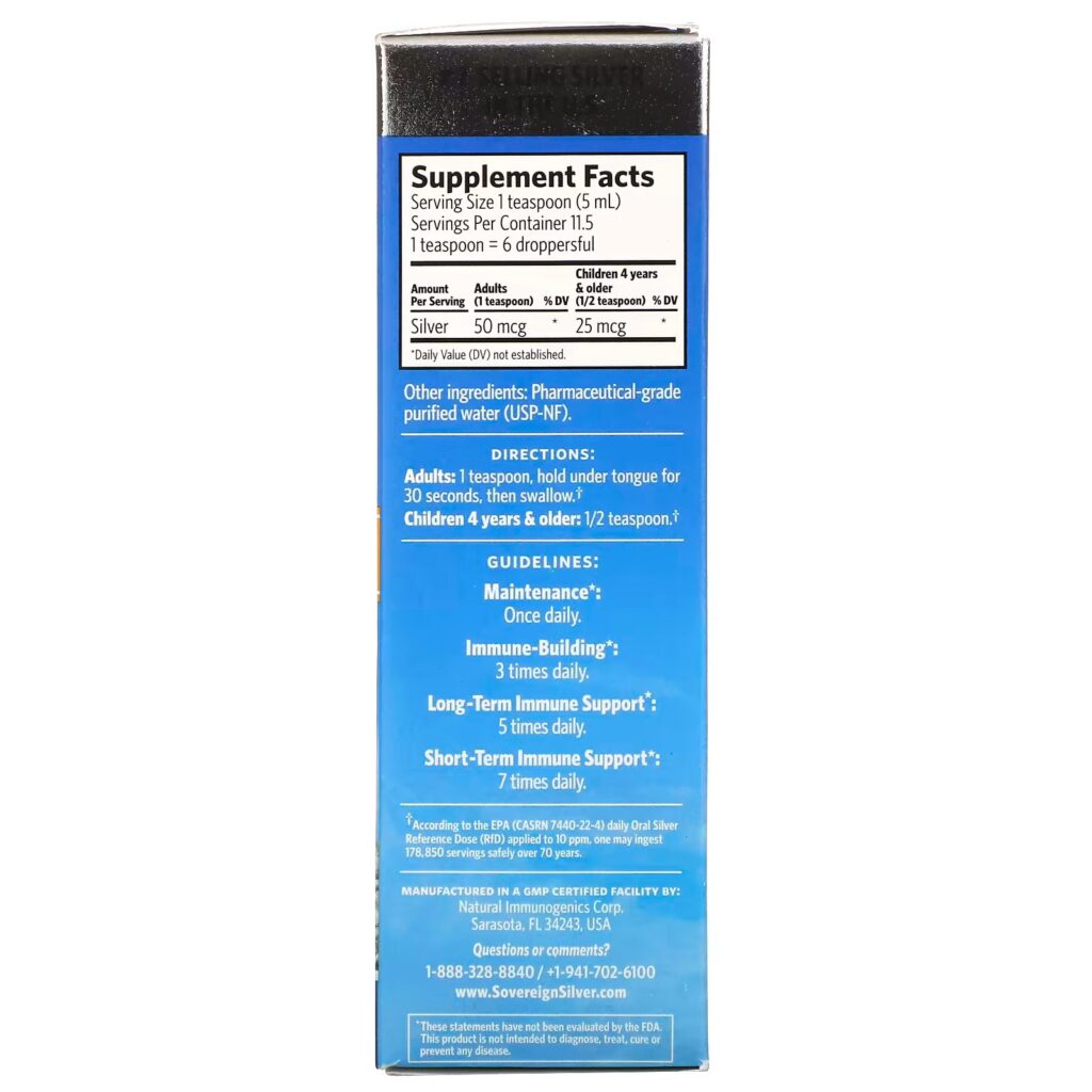 ed466aa0f8cff211a363a9c53c498b36_022624231626.jpeg Sovereign Silver, Bio-Active Silver Hydrosol с капельным дозатором, ежедневная и иммунная поддержка, 10 ч/млн, 59 мл