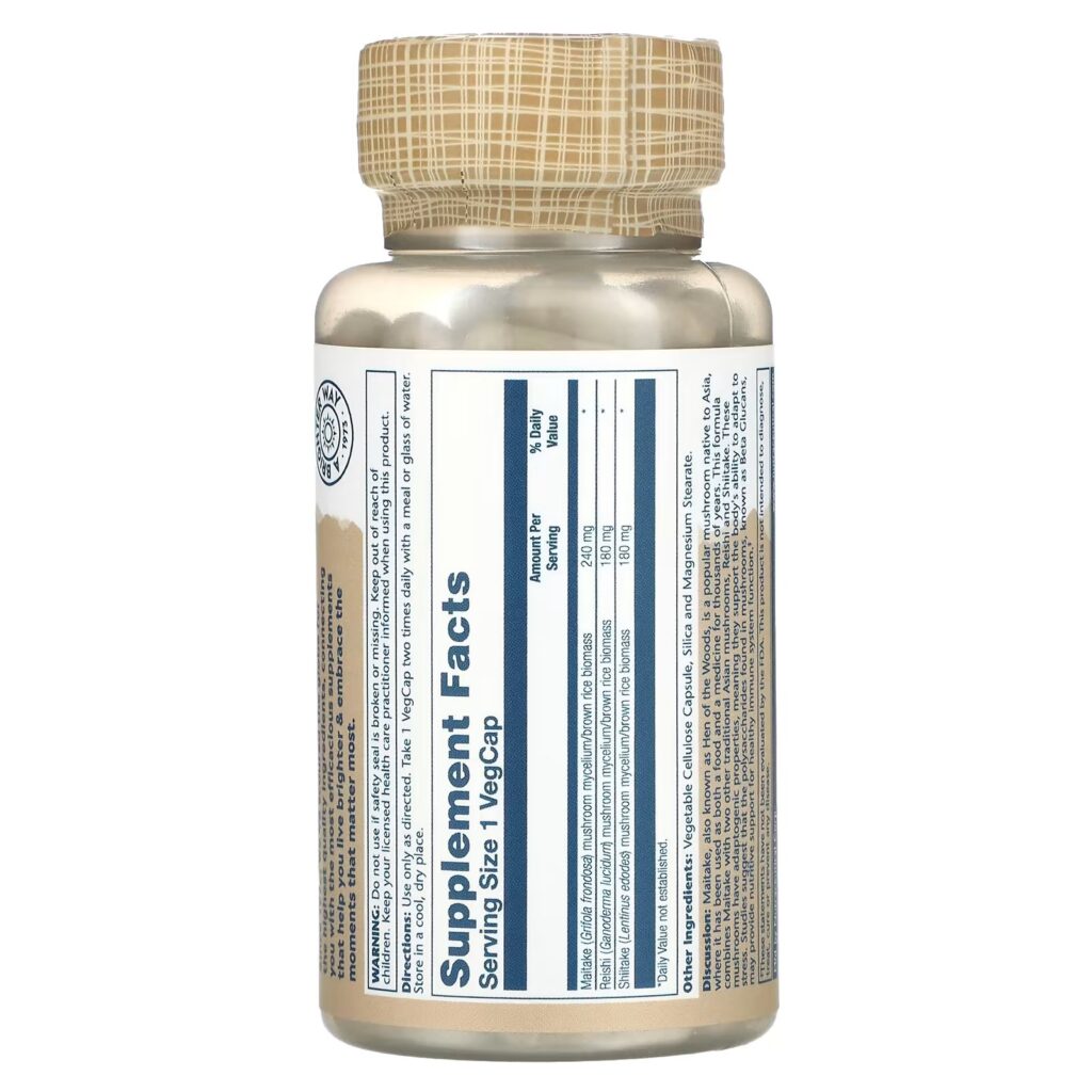 39df525af486c6103d4703dcf625dec9_033024021001.jpeg Solaray, комплекс грибов для иммунитета, гриб-баран, mushroom ( машрум ), 100 растительных капсул VegCaps