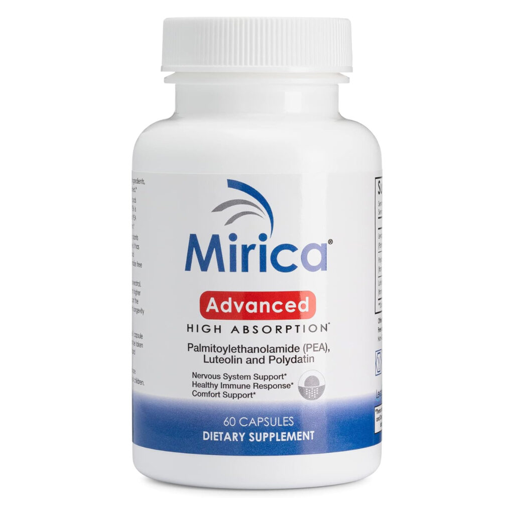 5a04161c092587f19dc26aa9a3a03cdd_042424154043.jpeg Mirica Advanced - Palmitoylethanolamide (PEA) and Luteolin / Пальмитоилетаноламид ПЭА и лютеолин 60 капсул