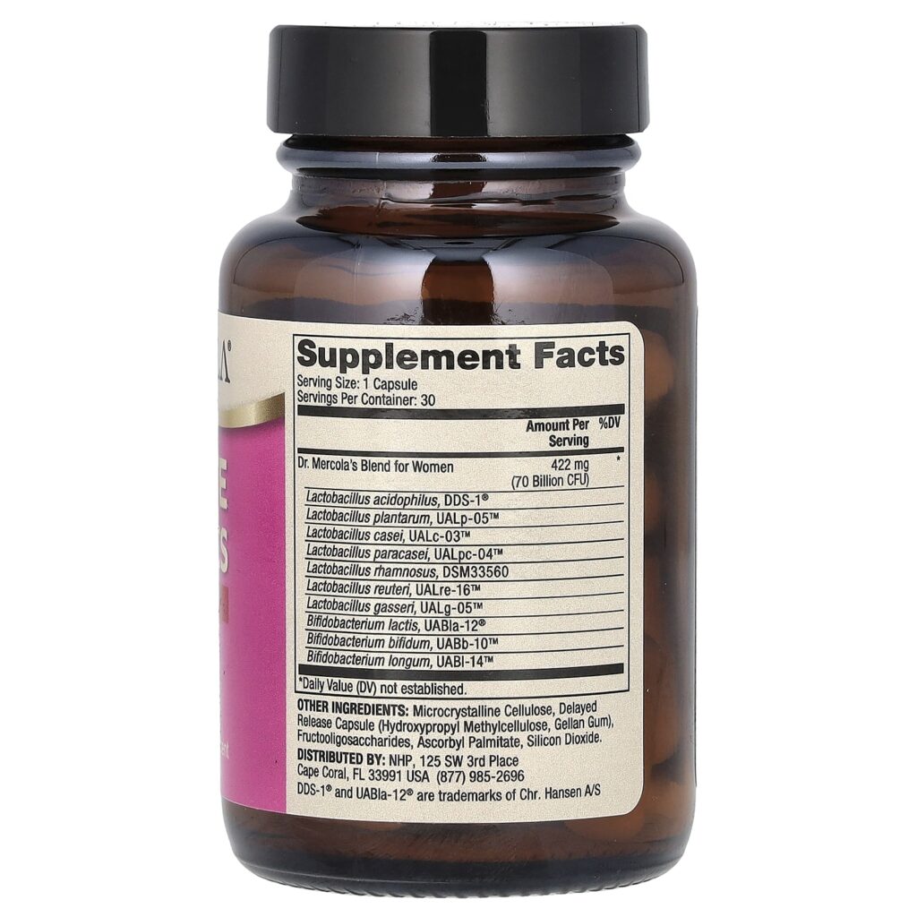 39e407d0b93fa52ddc24f7561da45a6b_051224014128.jpeg Dr. Mercola, Комплексные пробиотики для женщин, 70 млрд КОЕ, 30 капсул