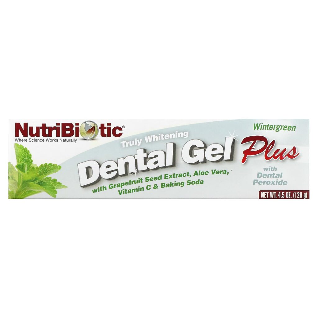fc527589f3f92794b07dce895b793e6c_052624140057.jpeg NutriBiotic, Dental Gel Plus, гель для зубов с отбеливающим эффектом, грушанка, 128 г