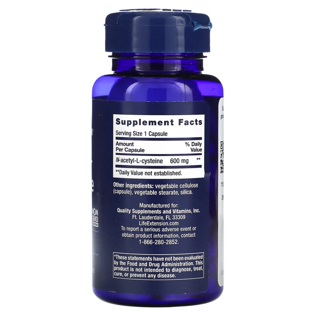 034e019b199c9ab189ed44ffed72839e_062124185947.jpeg Life Extension, N-ацетил-L-цистеин, 600 мг, 60 капсул