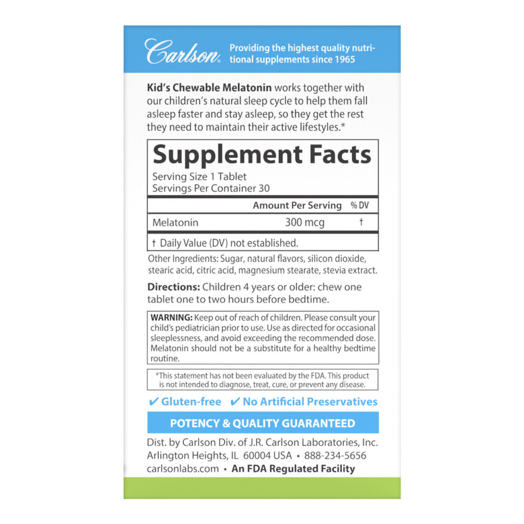 669b93ab82687f969c35bb8859ec725d_062124023436.jpeg Carlson Labs, Детский жевательный мелатонин, 30 жевательных таблеток