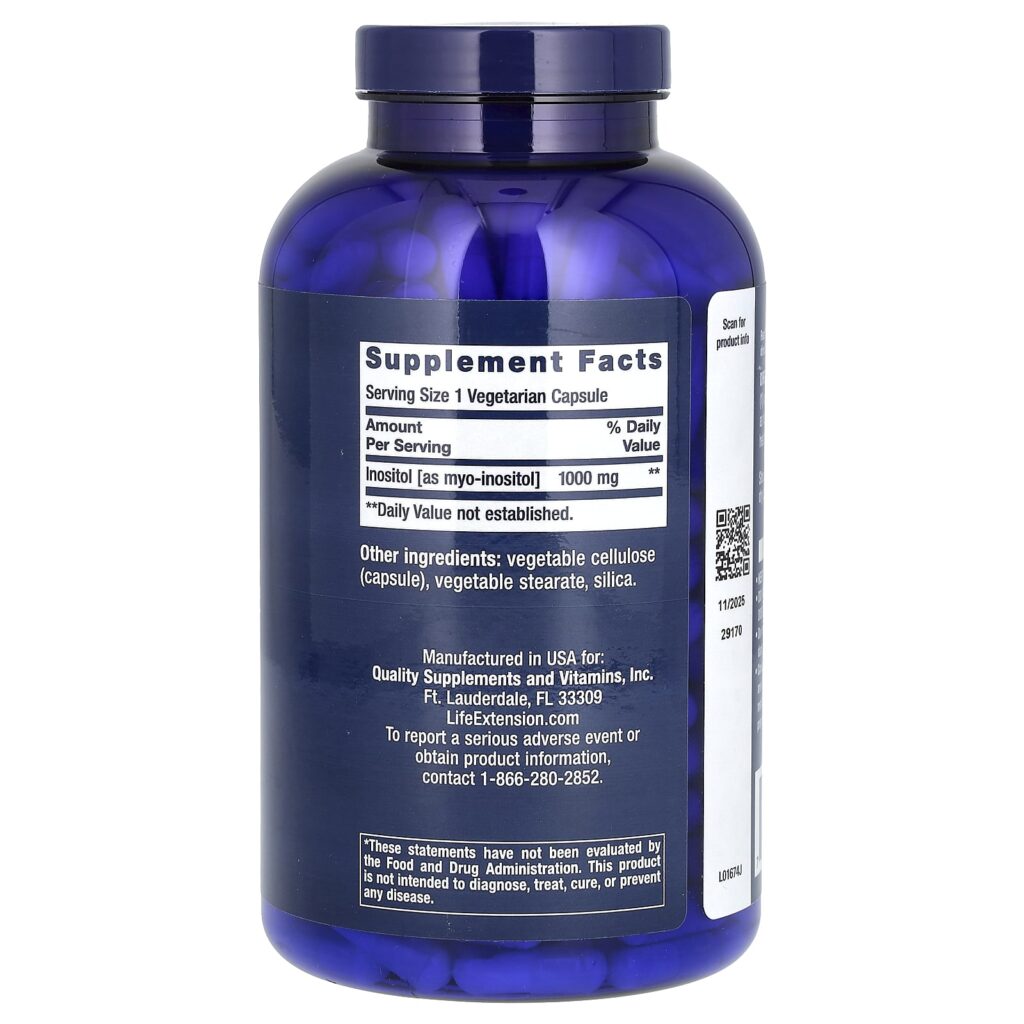 952b93e7f63dda99a1c53f826c5fa8b5_062124190013.jpeg Life Extension, инозитол, 1000 мг, 360 вегетарианских капсул