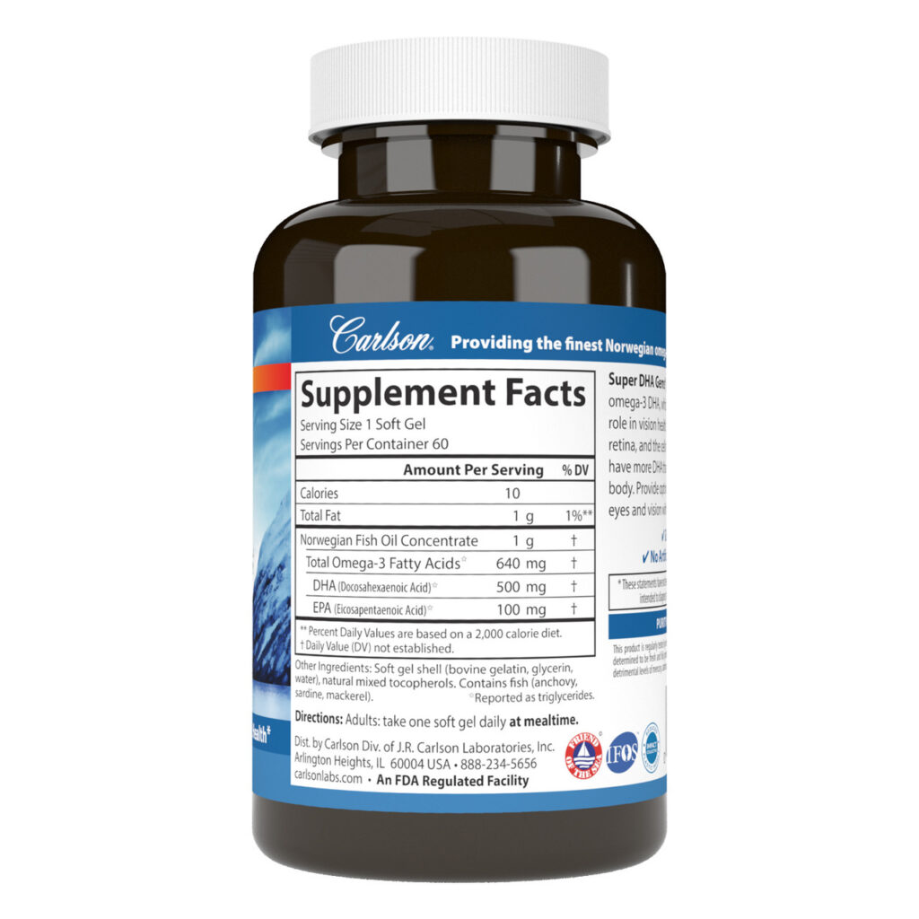 c9ee12294985c79952ca6d27e23c3a20_062124023811.jpeg Carlson Labs, Super DHA Gems, 500 мг, 60 мягких капсул