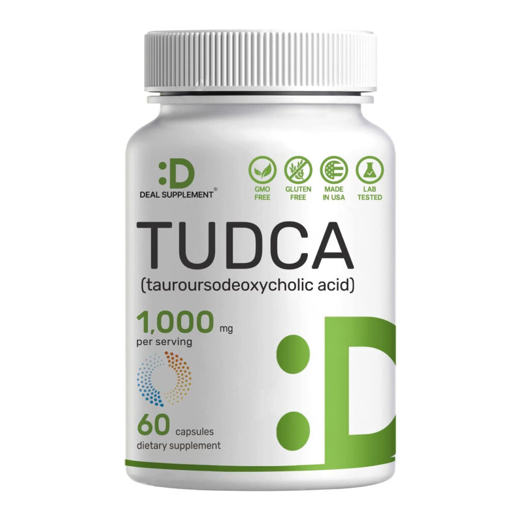 TUDCA 1000 мг, 60 капсул — сверхмощная добавка с желчной солью, 99% чистоты