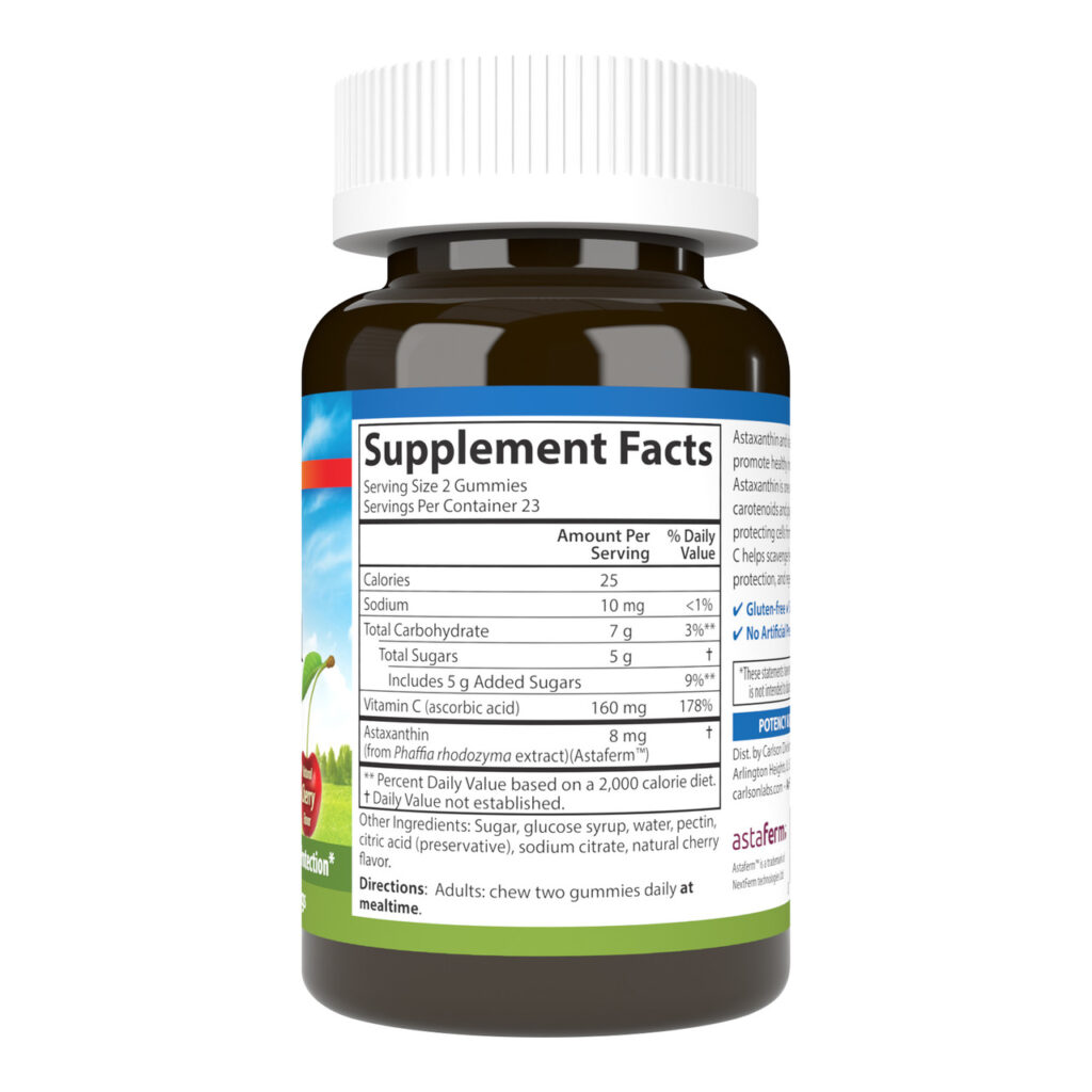 567df53fe0df8a49015e9007b4a9251e_062124024304.jpeg Carlson Labs, Astaxanthin Gummies, 8 мг с витамином C