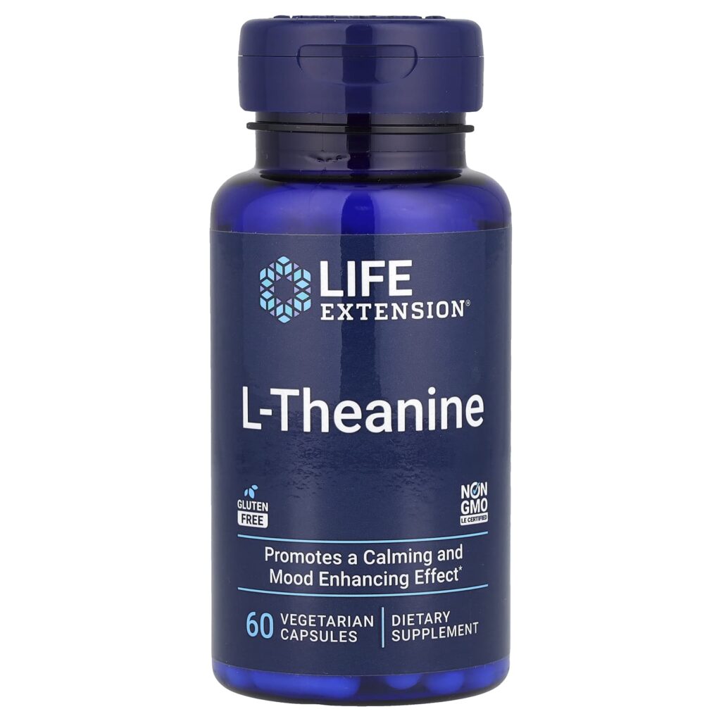 Life Extension, L-теанин, 100 мг, 60 растительных капсул