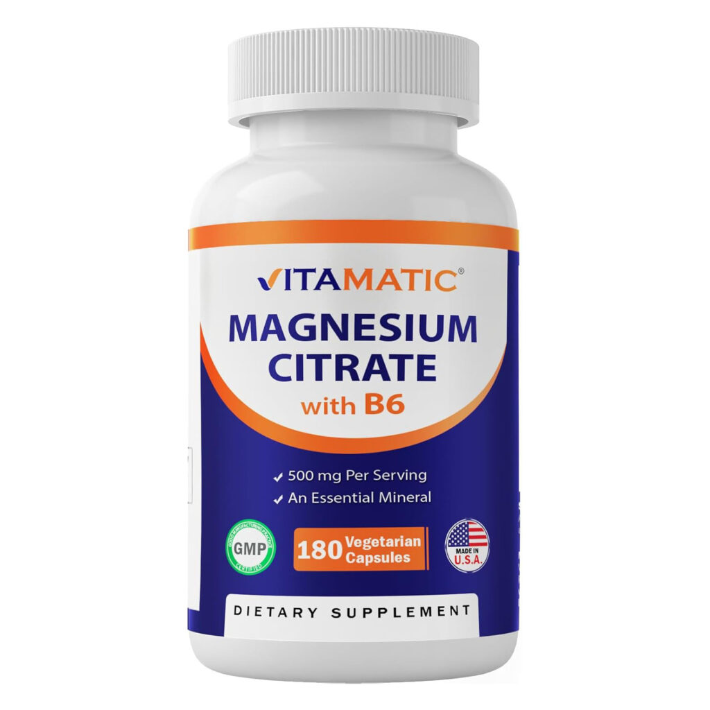 30ab2611be68fc3fcc4f09388c39c6bb_101024205220.jpeg Цитрат магния Vitamatic 500 мг на порцию - 180 капсул, добавлен витамин B6 для максимального усвоения