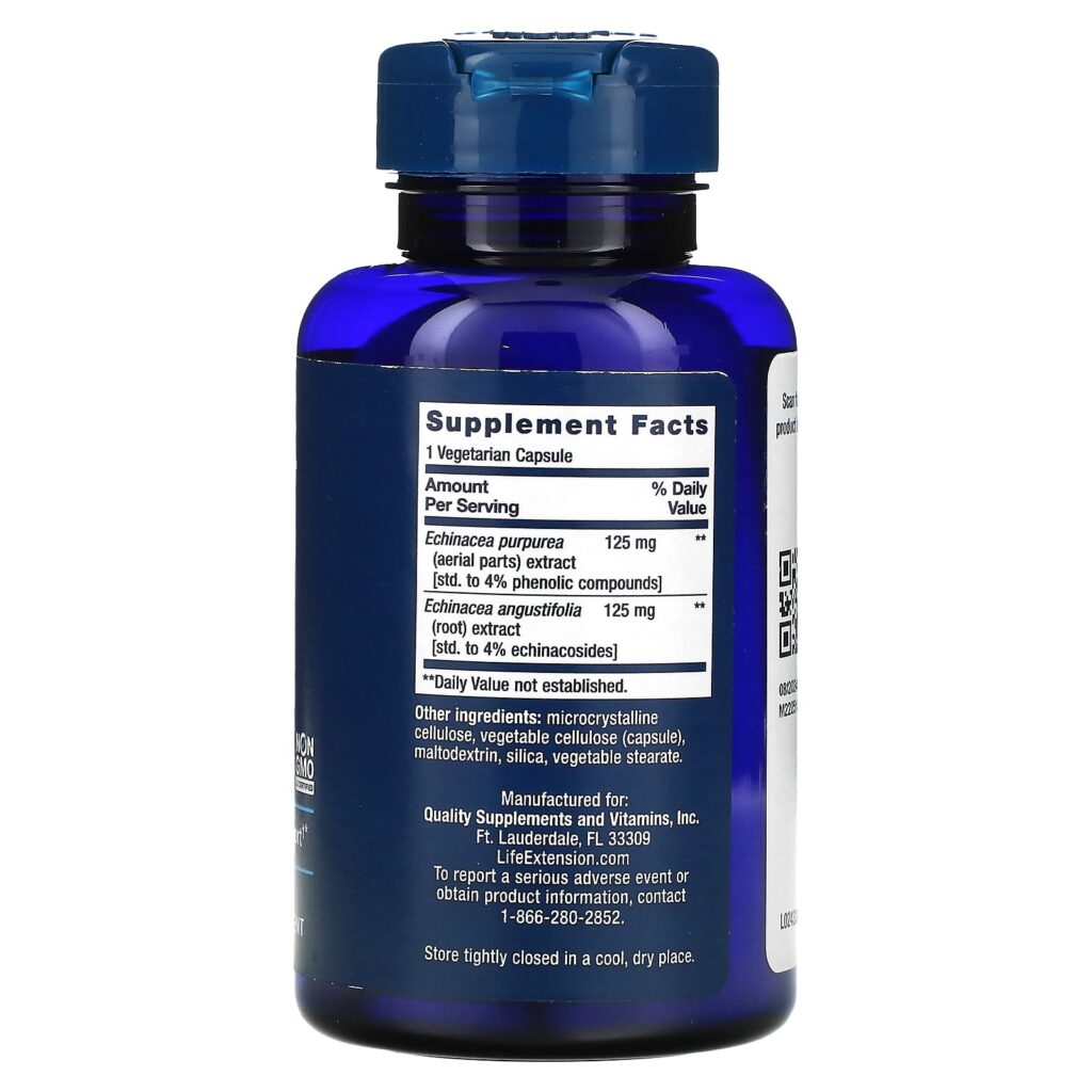 99827f89f43643371e944ee5c4b3ebff_110124011743.jpeg Life Extension, Эхинацея, 60 вегетарианских капсул