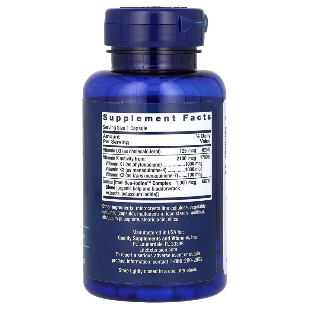 0feb1b7b086e42dc0145cc3e289ce6f1_121624020204.jpeg Life Extension, витамины D и К с йодом Sea-Iodine, 60 капсул