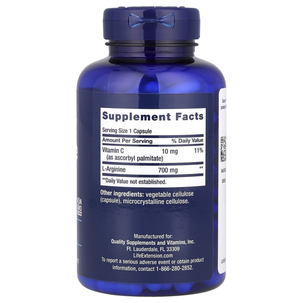 9ac37e0b3d32db19a70897fe1122f02e_121524025400.jpeg Life Extension, L-аргинин, 700 мг, 200 капсул