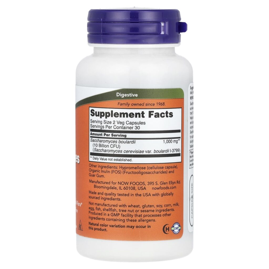 dbe35e7085fc3ce6d6b9c9ef0c802f66_122024183044.jpeg NOW Foods, сахаромицеты Буларди, пробиотик, 5 млрд КОЕ, 60 капсул