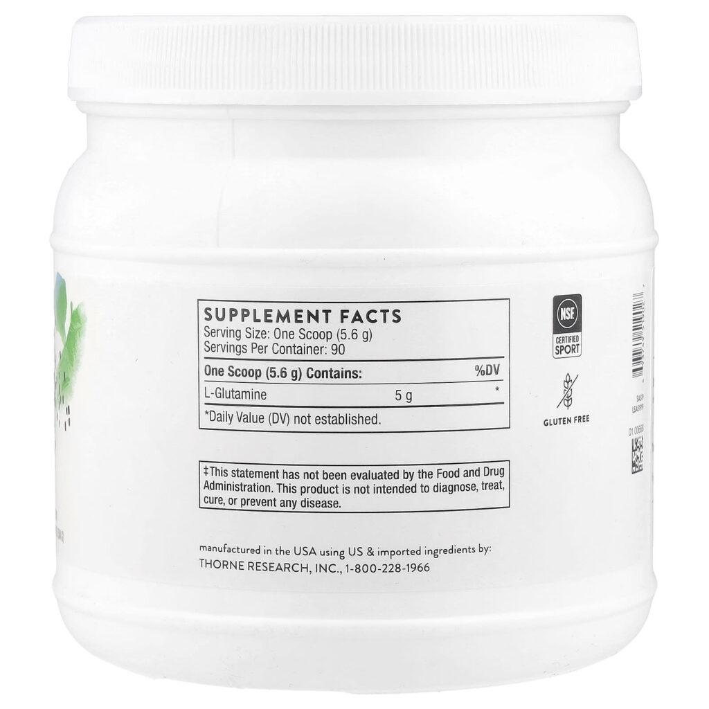 59a2fd3e26e294d00f32144f8b1d1731_022525014903.jpeg Thorne, Порошок L-глутамина, 513 г (1,1 фунта)